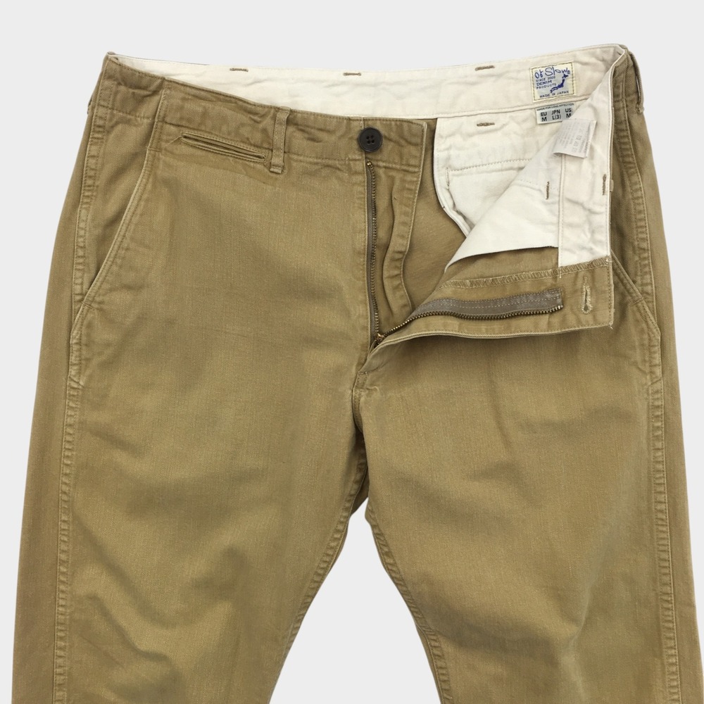 OrSlow Mens Slim Fit Army Trouser Chino Pants Khaki Tan Made in Japan Size 3 M